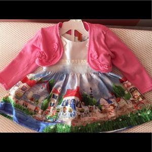 Mayoral Brand Seaside Dress/ Cardigan/ Bloomer 🐰